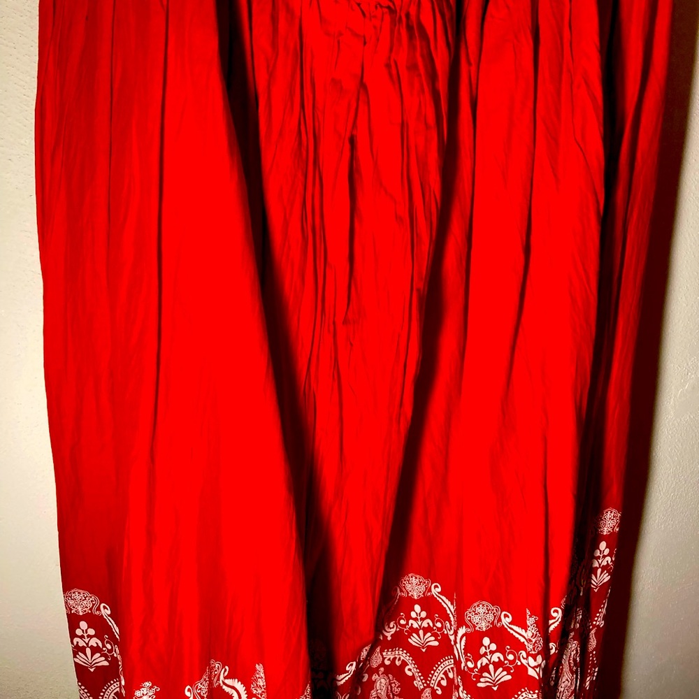 Phases, Plus Size Red Cotton Skirt.
